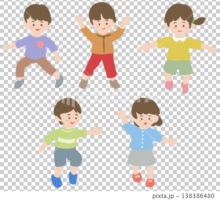 元気な子供たちのイラスト 138386480