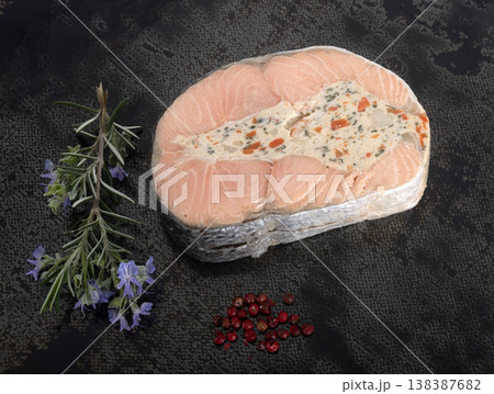 stuffed salmon in studio stuffed salmon in studio 138387682