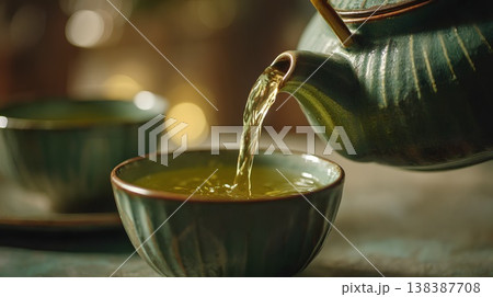 注がれるお茶 138387708