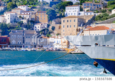 The Hydra Waterfront from a Departing Ship The Hydra Waterfront from a Departing Ship 138387886