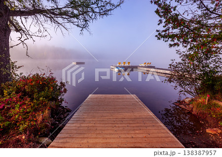 Dock on Lac-Superieur, Mont-tremblant, Quebec, Canada 138387957
