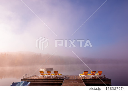 Dock on Lac-Superieur, Mont-tremblant, Quebec, Canada 138387974