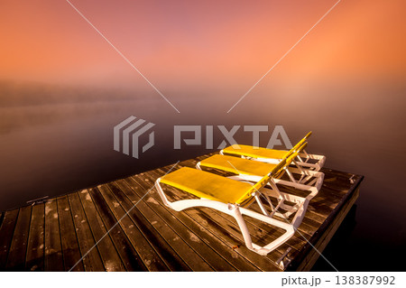 Dock on Lac-Superieur, Mont-tremblant, Quebec, Canada 138387992