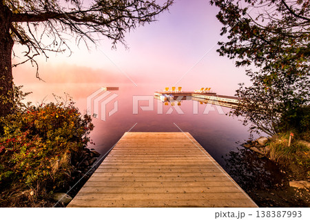 Dock on Lac-Superieur, Mont-tremblant, Quebec, Canada 138387993