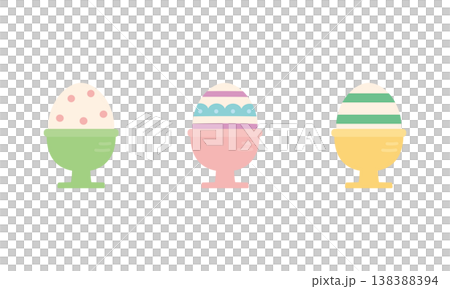 Eggs in an egg stand (various types) - 2 Eggs in an egg stand (various types) - 2 138388394