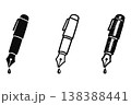 set of fountain pen on transparent background 138388441