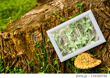 Ecology. Take care of your planet Earth. Old stump and diseased plants Ecology. Take care of your planet Earth. Old stump and diseased plants 138388786
