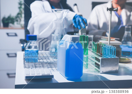 Science, laboratory and woman with pipette, test tube and biotech solution in research. Medical innovation, scientist or lab technician in study for healthcare, medicine and vaccine results feedback. Science, laboratory and woman with pipette, test tube and biotech solution in research. Medical innovation, scientist or lab technician in study for healthcare, medicine and vaccine results feedback. 138388936