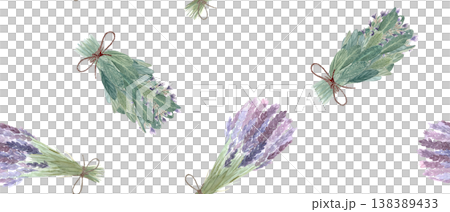 Lavender and sage herb bundle seamless pattern. Hand painted watercolor botanical repeat with tied bouquets for fabric, wrapping paper, stationery, wallpaper and rustic floral design for gift wrap use Lavender and sage herb bundle seamless pattern. Hand painted watercolor botanical repeat with tied bouquets for fabric, wrapping paper, stationery, wallpaper and rustic floral design for gift wrap use 138389433