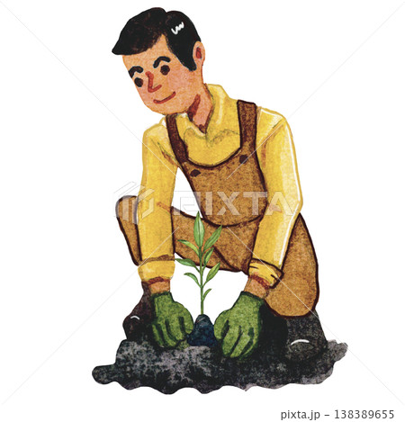 Farmer Planting Agriculture Work 138389655