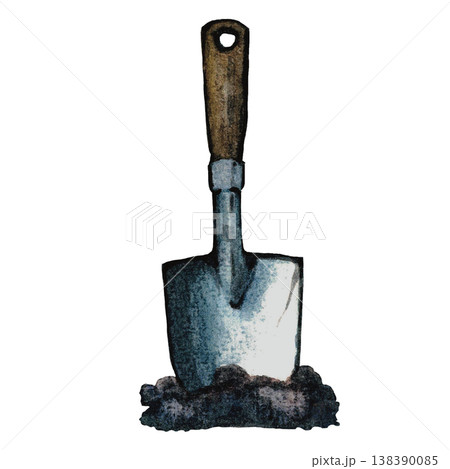 Shovel in Soil Planting Concept Illustration Shovel in Soil Planting Concept Illustration 138390085