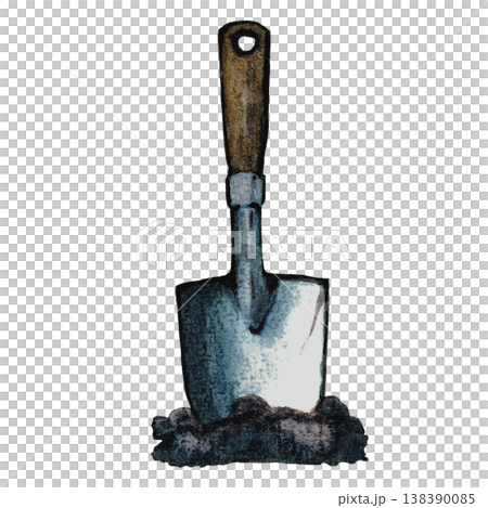 Shovel in Soil Planting Concept Illustration Shovel in Soil Planting Concept Illustration 138390085