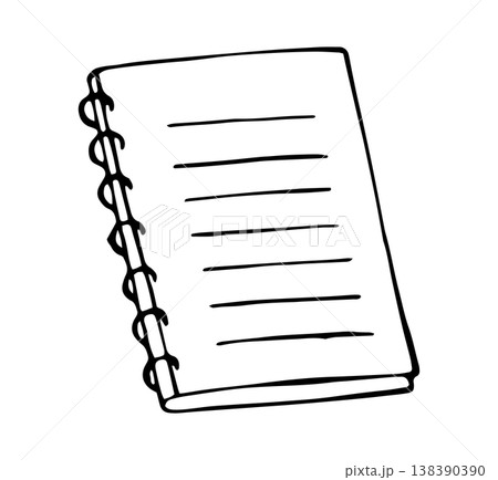 Hand Drawn Notebook Doodle Icon Office Stationery Notes Writing Illustration 138390390