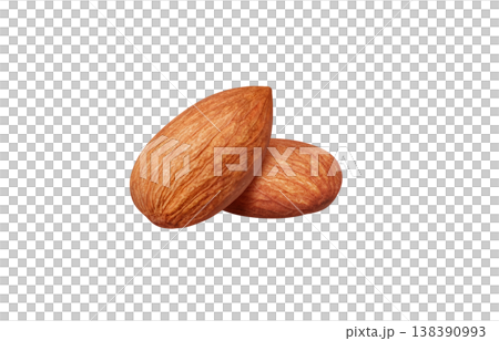杏仁的逼真插圖 138390993