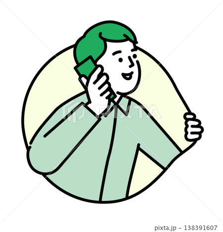 電話しながら、親身になって壁や枠を超えて身を乗り出す人、従業員、スタッフのイメージ 138391607