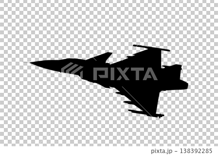 Fighter jet icon. Modern Fighter Jet Silhouette Isolated on transparent, isolated Background 138392285