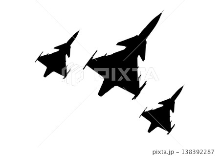 Fighter jet icon. Modern Fighter Jet Silhouette Isolated on transparent, isolated Background 138392287