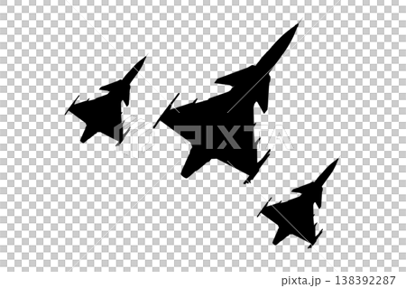 Fighter jet icon. Modern Fighter Jet Silhouette Isolated on transparent, isolated Background 138392287