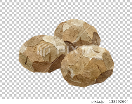 じゃがいものイラスト｜和紙のちぎり絵風・やさしい手作りテイスト 138392604