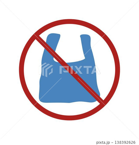 no plastic bag illustration, eco friendly no plastic bag illustration, eco friendly 138392626