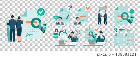 An illustration of a business person confidently signing a contract after improving work efficiency with AI contract review. An illustration of a business person confidently signing a contract after improving work efficiency with AI contract review. 138393121
