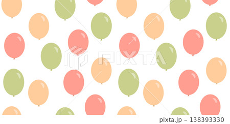 Seamless birthday balloon pattern with pastel colors. Cute party background perfect for children celebrations, wallpaper, nursery design, or festive balloon decorations. Seamless birthday balloon pattern with pastel colors. Cute party background perfect for children celebrations, wallpaper, nursery design, or festive balloon decorations. 138393330