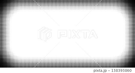 Rectangle frame with halftone dot pattern and gradient fade. Modern vector border design with comic style halftone texture and geometric vignette overlay effect. Rectangle frame with halftone dot pattern and gradient fade. Modern vector border design with comic style halftone texture and geometric vignette overlay effect. 138393860