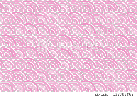 Hand-drawn style Seigaiha wave pattern background, cute Japanese traditional pattern, seamless pattern Hand-drawn style Seigaiha wave pattern background, cute Japanese traditional pattern, seamless pattern 138393868