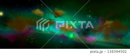 Starry night sky background with nebula clouds Starry night sky background with nebula clouds 138394502