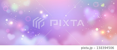 Unicorn rainbow background with pink gradient sky 138394506