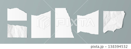 Torn and crumpled paper pieces set Torn and crumpled paper pieces set 138394532