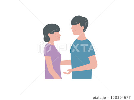 向かい合う高齢夫婦のベクターイラスト素材 向かい合う高齢夫婦のベクターイラスト素材 138394677