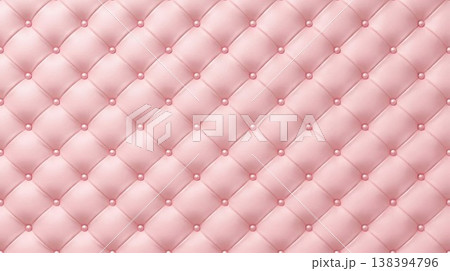 Pink leather upholstery seamless pattern, luxury tufted fabric texture with buttons for furniture, beauty salon interior and fashion background. 138394796