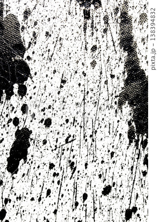 Messy Creative Ink Splatters Drips and Inkblot Close Up on White Background Messy Creative Ink Splatters Drips and Inkblot Close Up on White Background 138394832