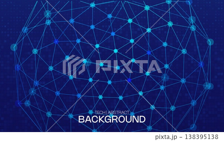 Abstract science and technology background design with lines, dots and grid. Digital network, ai connection, tech business and cyber systems backdrop concept. Abstract science and technology background design with lines, dots and grid. Digital network, ai connection, tech business and cyber systems backdrop concept. 138395138