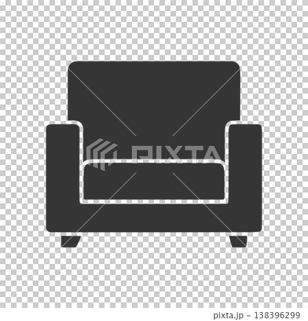 シンプルな一人掛けソファのシルエットアイコン 138396299