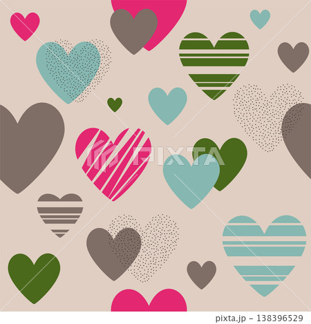 pattern with colorful hearts pattern with colorful hearts 138396529