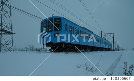 雪の近江鉄道 138396667