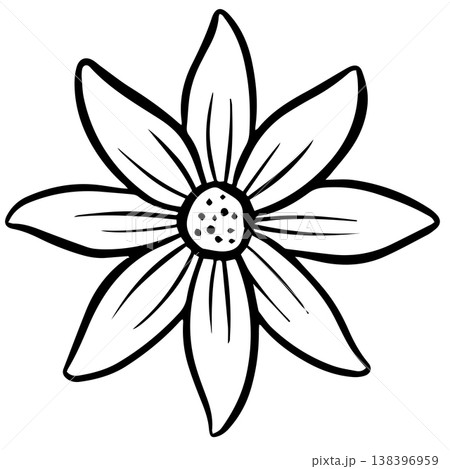 Simple floral flower heads wildflower outline clipart vector illustration Simple floral flower heads wildflower outline clipart vector illustration 138396959
