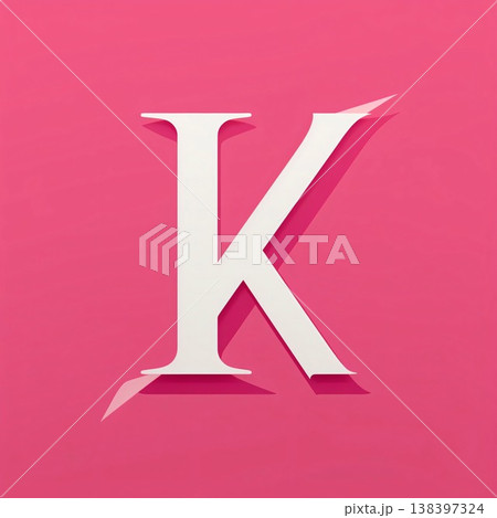 Paper cut font. Letter K on pink background. Vector illustration. Paper cut font. Letter K on pink background. Vector illustration. 138397324