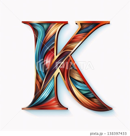 Letter K made of colorful brushstrokes. Vector font for your design. Letter K made of colorful brushstrokes. Vector font for your design. 138397433