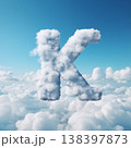 Letter K made of clouds on blue sky background, 3d render 138397873