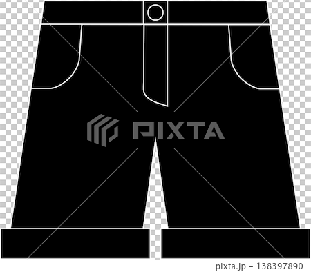 Illustration of simple black shorts to wear on a hot day Illustration of simple black shorts to wear on a hot day 138397890