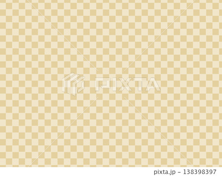 和風市松模様の背景 ゴールドとベージュの和柄チェックパターン バックグラウンド素材 138398397