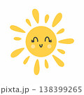 Funny cute sun with emotions on his face 138399265