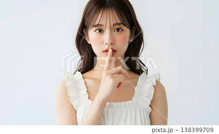 ウェーブヘアの可愛い女性の美容・ヘアケアのポートレート 138399709