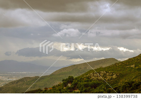 mountain landscape on a cloudy day mountain landscape on a cloudy day 138399738