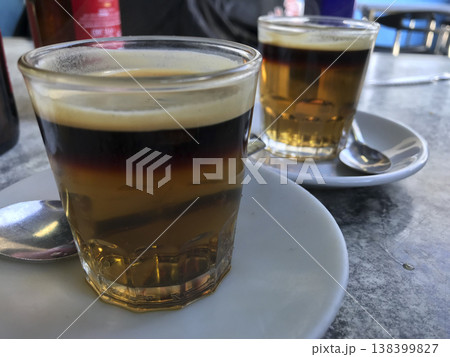 coffee-based drink and burnt liquor with sugar 138399827