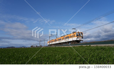 麦の緑をかける近江鉄道 麦の緑をかける近江鉄道 138400033
