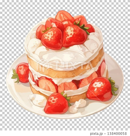 草莓蛋糕的插圖 138400058